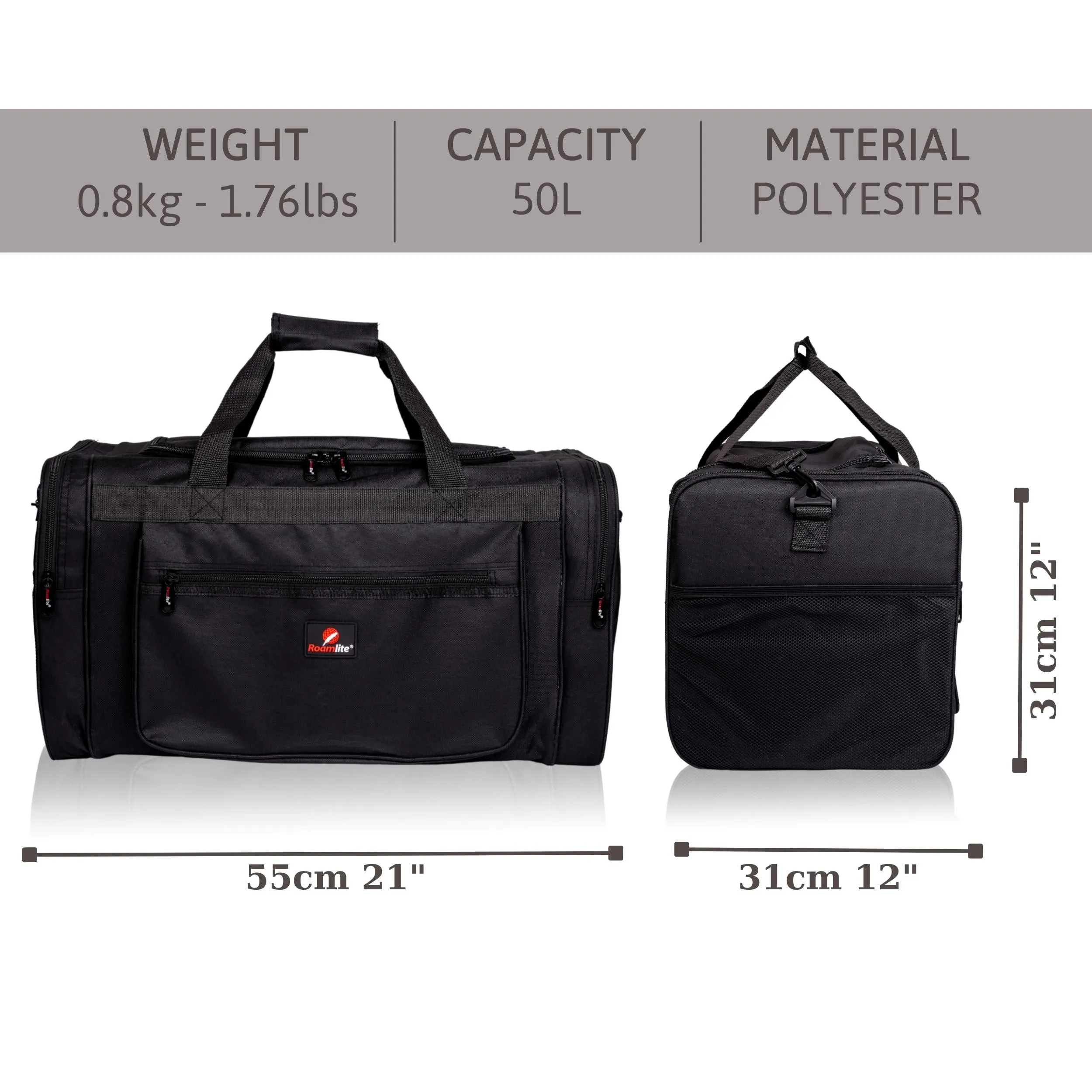 Medium Size Weekend Holdall or Overnight Duffle - Ideal Gym Sports Bag