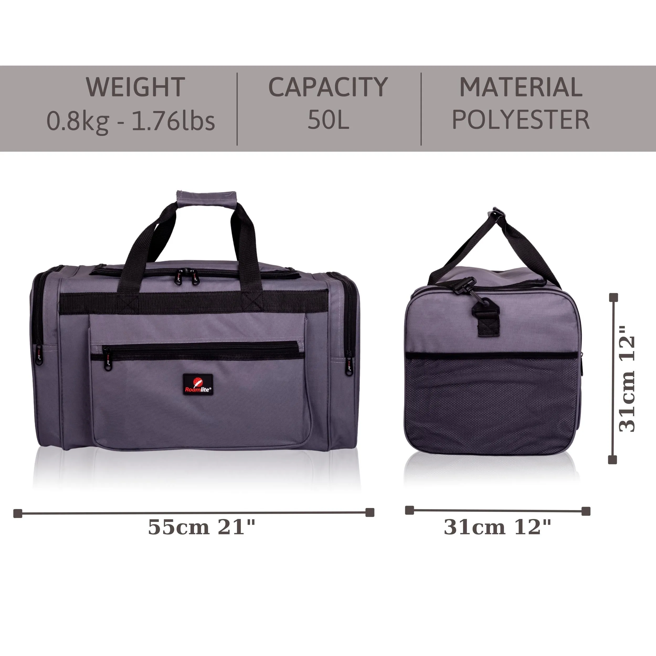 Medium Size Weekend Holdall or Overnight Duffle - Ideal Gym Sports Bag