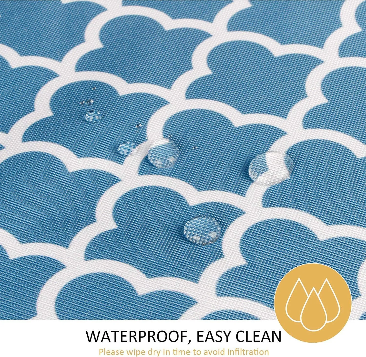 Melaluxe Spring/Summer Wrinkle-Free Waterproof Outdoor Tablecloth with Umbrella Hole and Zipper, 60 Inch Square