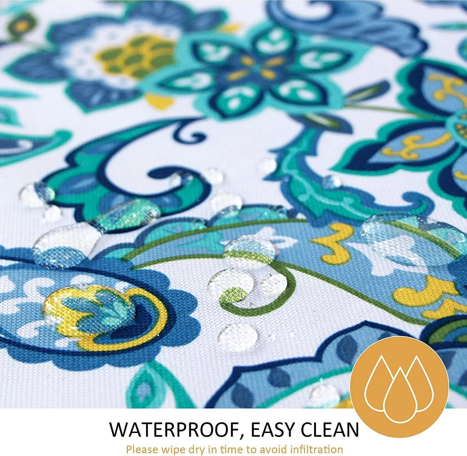 Melaluxe Spring/Summer Wrinkle-Free Waterproof Outdoor Tablecloth with Umbrella Hole and Zipper, 60 Inch Square