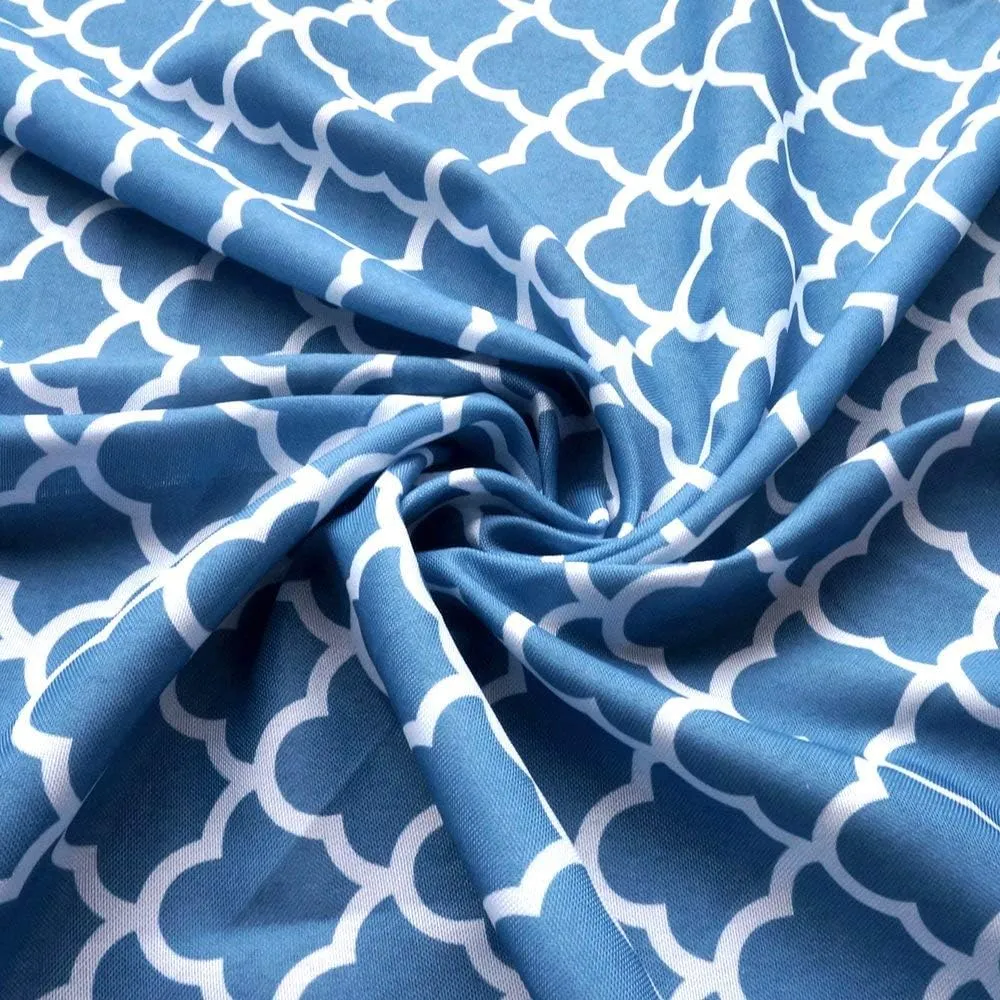 Melaluxe Spring/Summer Wrinkle-Free Waterproof Outdoor Tablecloth with Umbrella Hole and Zipper, 60 Inch Square