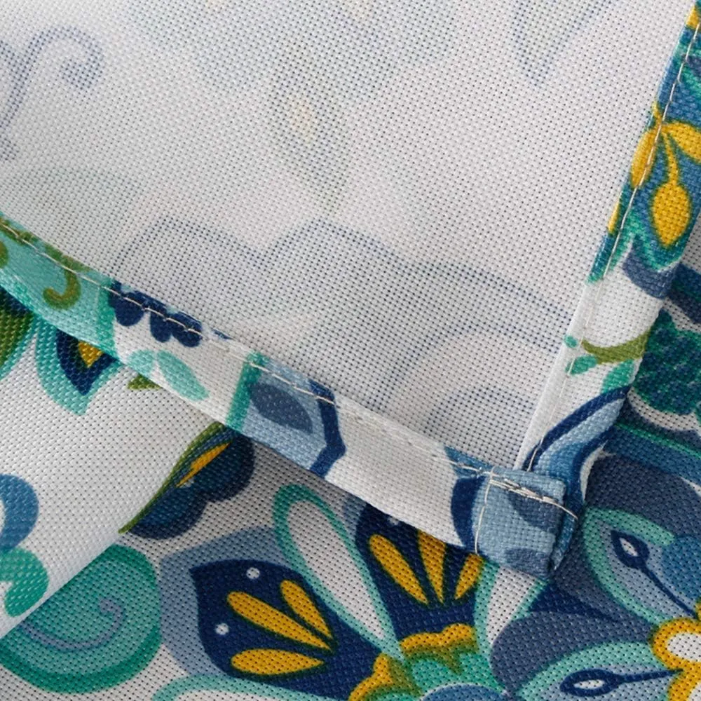 Melaluxe Spring/Summer Wrinkle-Free Waterproof Outdoor Tablecloth with Umbrella Hole and Zipper, 60 Inch Square