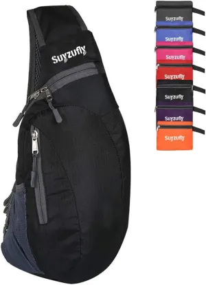 Men Women Foldable Sling Bags Shoulder Chest Backpack Crossbody Daypack for Cycling Walking Hiking