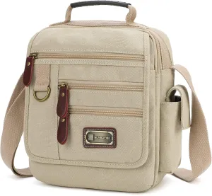 Mens bag Canvas Shoulder Bag Small Messenger Crossbody Bag Work Bag Vintage Multi-function