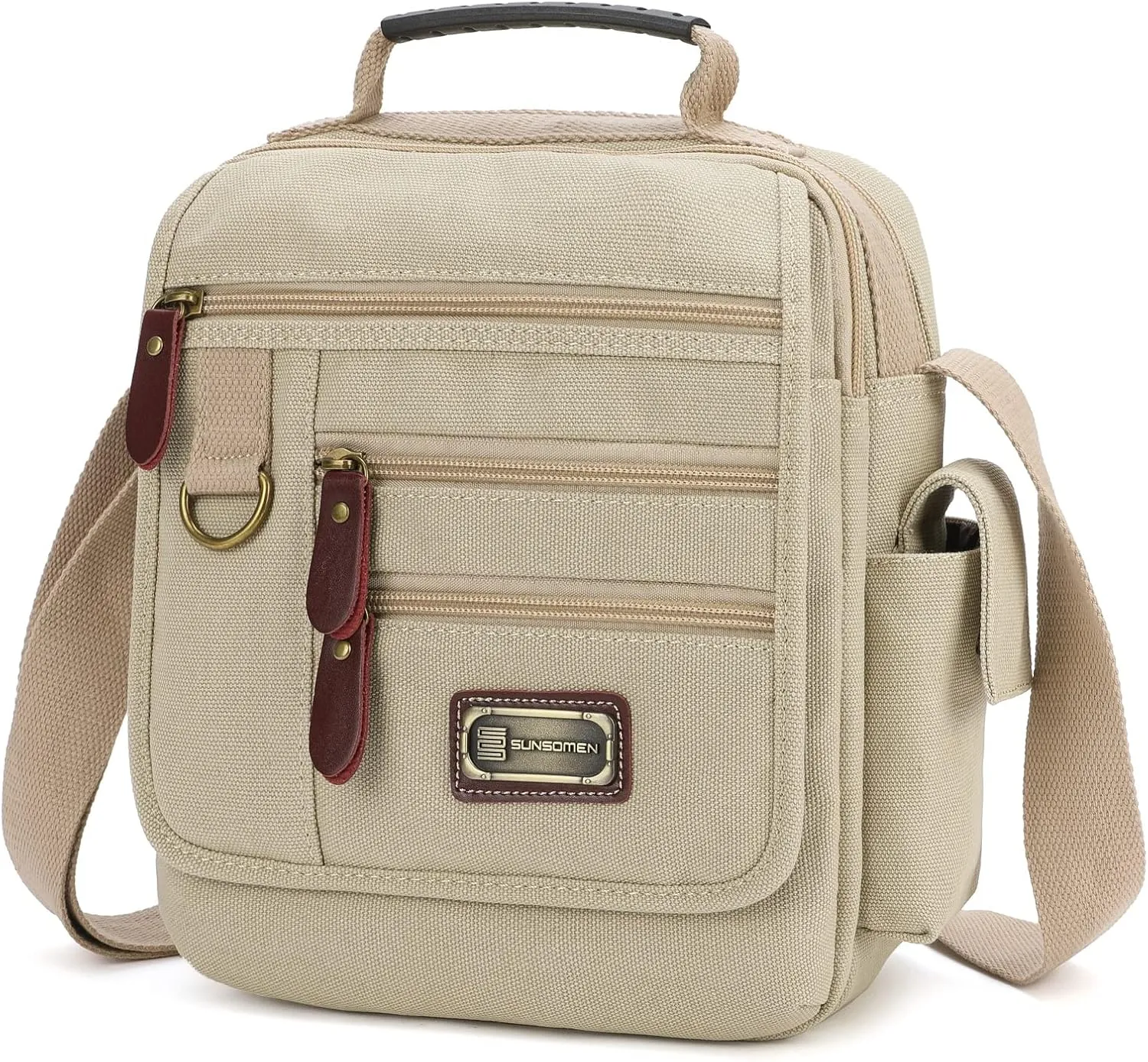Mens bag Canvas Shoulder Bag Small Messenger Crossbody Bag Work Bag Vintage Multi-function