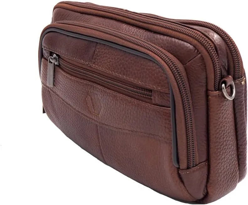 Mens Handbag Genuine Leather Crossbody Shoulder Messenger Bag Organizer Checkbook Wallet Purse