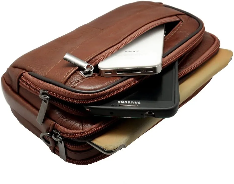Mens Handbag Genuine Leather Crossbody Shoulder Messenger Bag Organizer Checkbook Wallet Purse