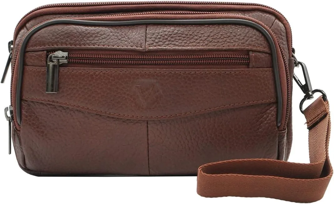 Mens Handbag Genuine Leather Crossbody Shoulder Messenger Bag Organizer Checkbook Wallet Purse