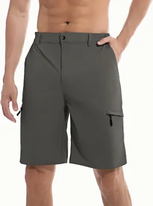 Men's Hiking Cargo Shorts Lightweight Quick-Dry Work Shorts with Zipper Pockets Summer Golf Casual Outdoor Shorts