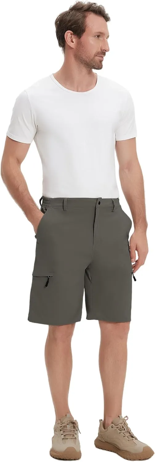 Men's Hiking Cargo Shorts Lightweight Quick-Dry Work Shorts with Zipper Pockets Summer Golf Casual Outdoor Shorts