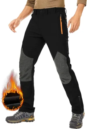 Men's Hiking Tactical Pants Lightweight Snow Ski Outdoor Waterproof Softshell Windproof Winter Fleece Lined Cargo