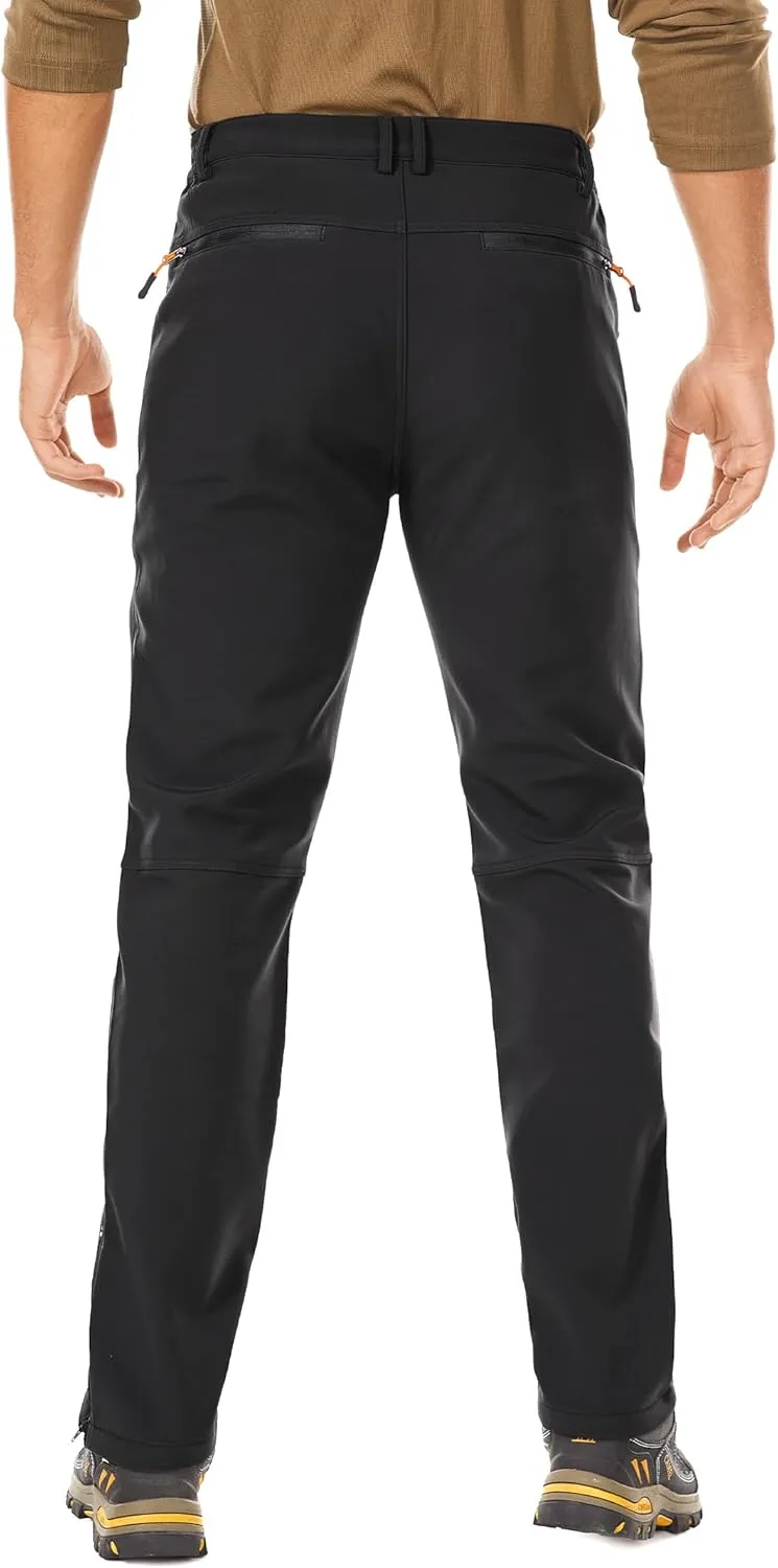 Men's Hiking Tactical Pants Lightweight Snow Ski Outdoor Waterproof Softshell Windproof Winter Fleece Lined Cargo