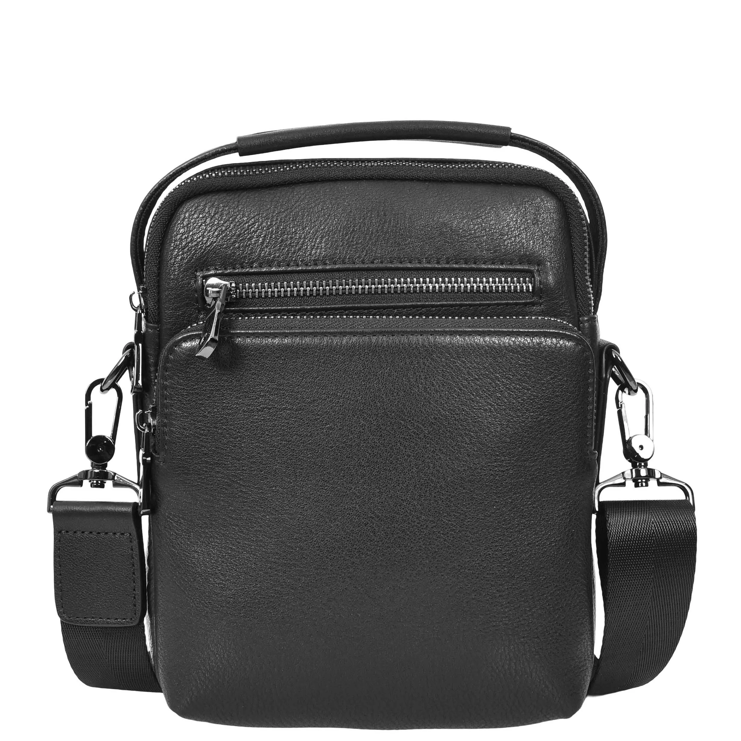Mens Leather Messenger Bag Casual Crossbody Flight Bag A308 Black