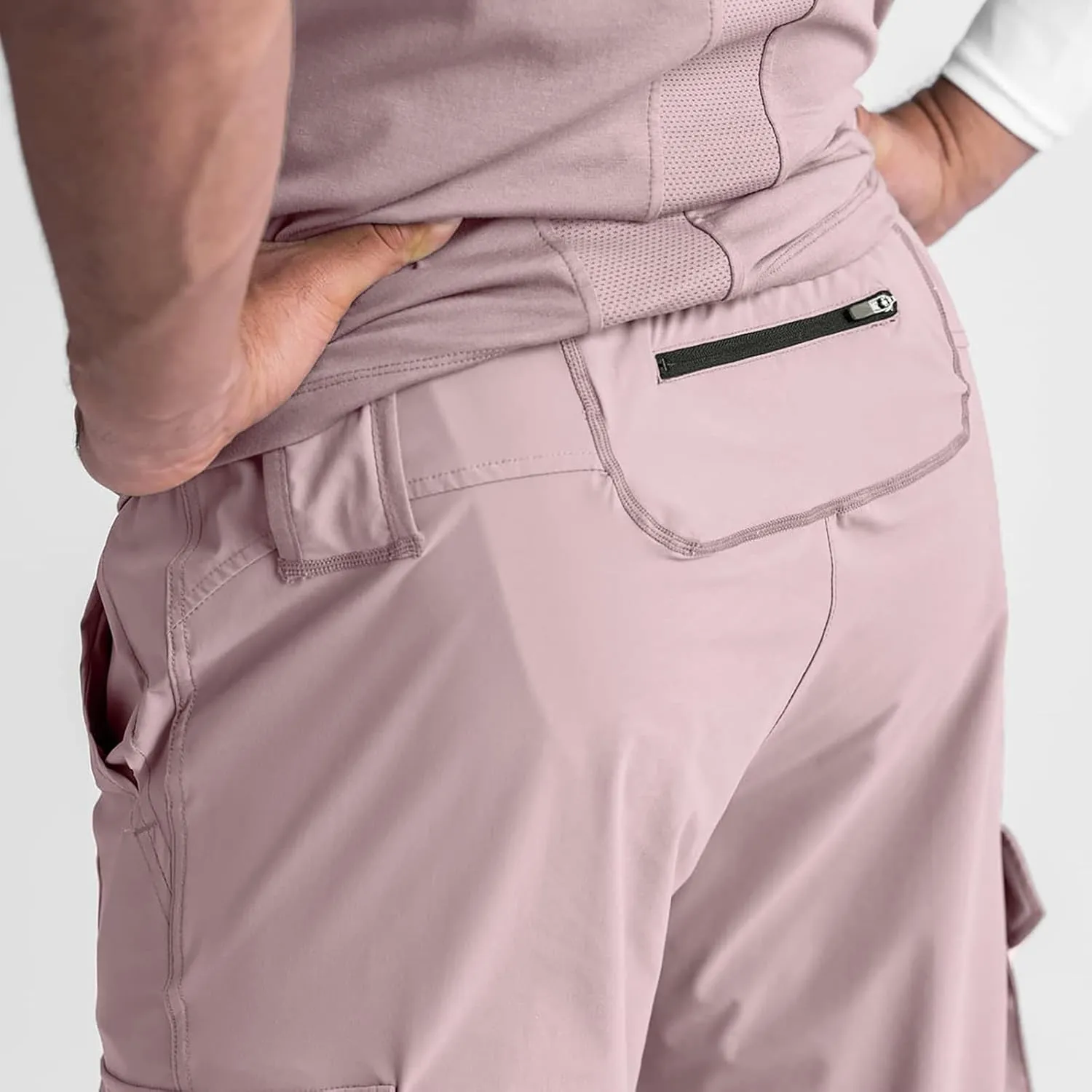 Men's Lightweight Cargo High Rib Jogger Slim Fit Workout Pants with Zip Pockets