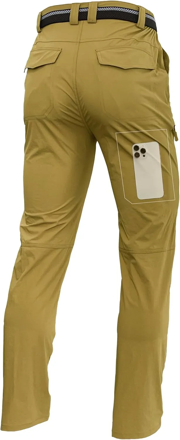 Men's Lightweight Hiking Cargo Pants Waterproof Quick Dry Travel Fishing Climbing Work Outdoor Pants