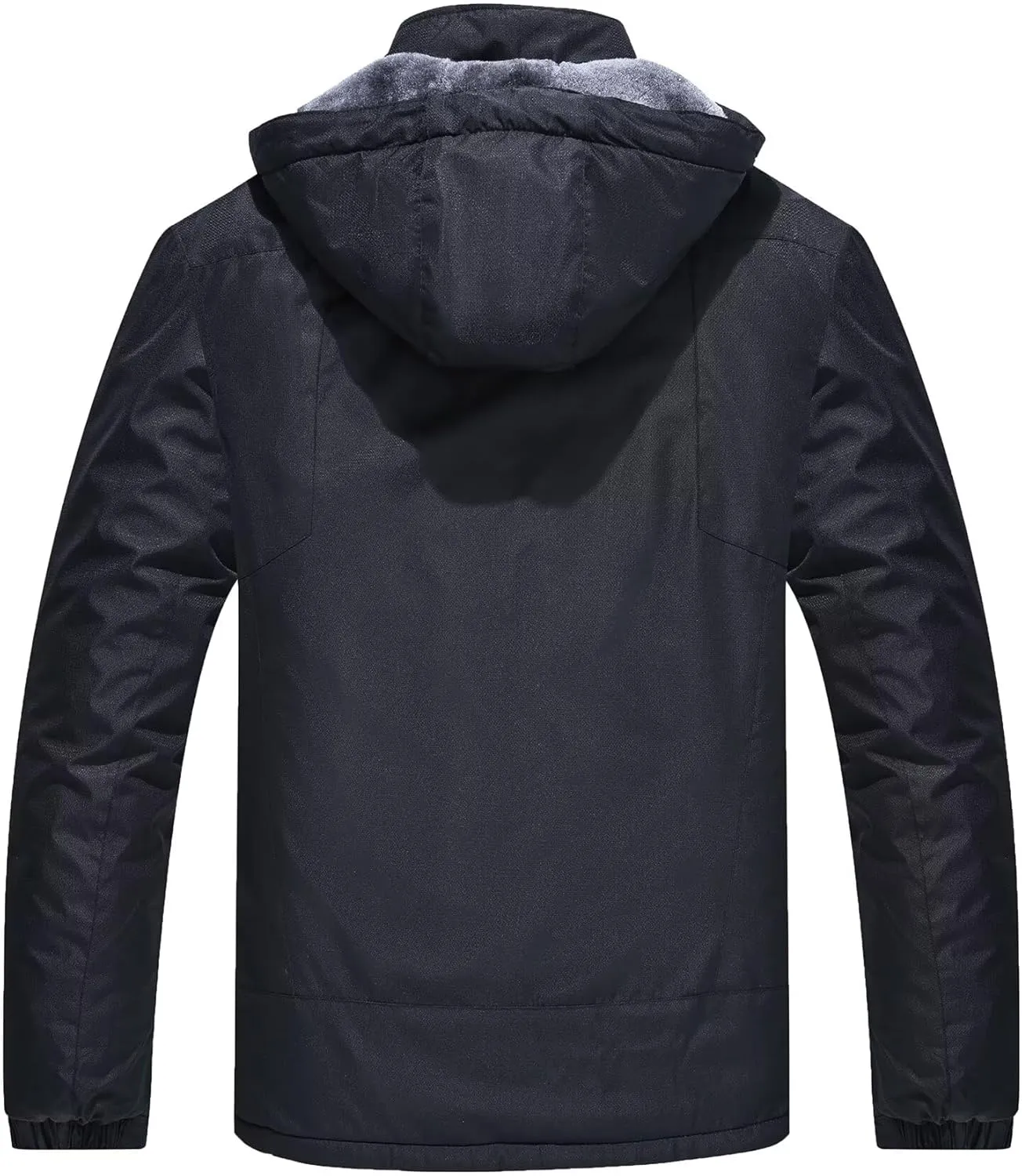 Men's Mountain Ski Jacket Waterproof Fleece Liner Snow Coat Warm Winter Windproof Hooded Raincoat