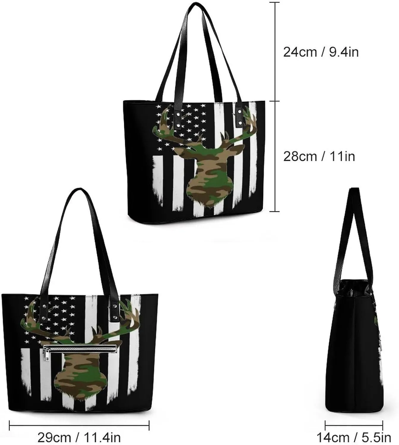 Men's Portable Tote Bag Trendy Modern Leather Handbag For Work Weekend