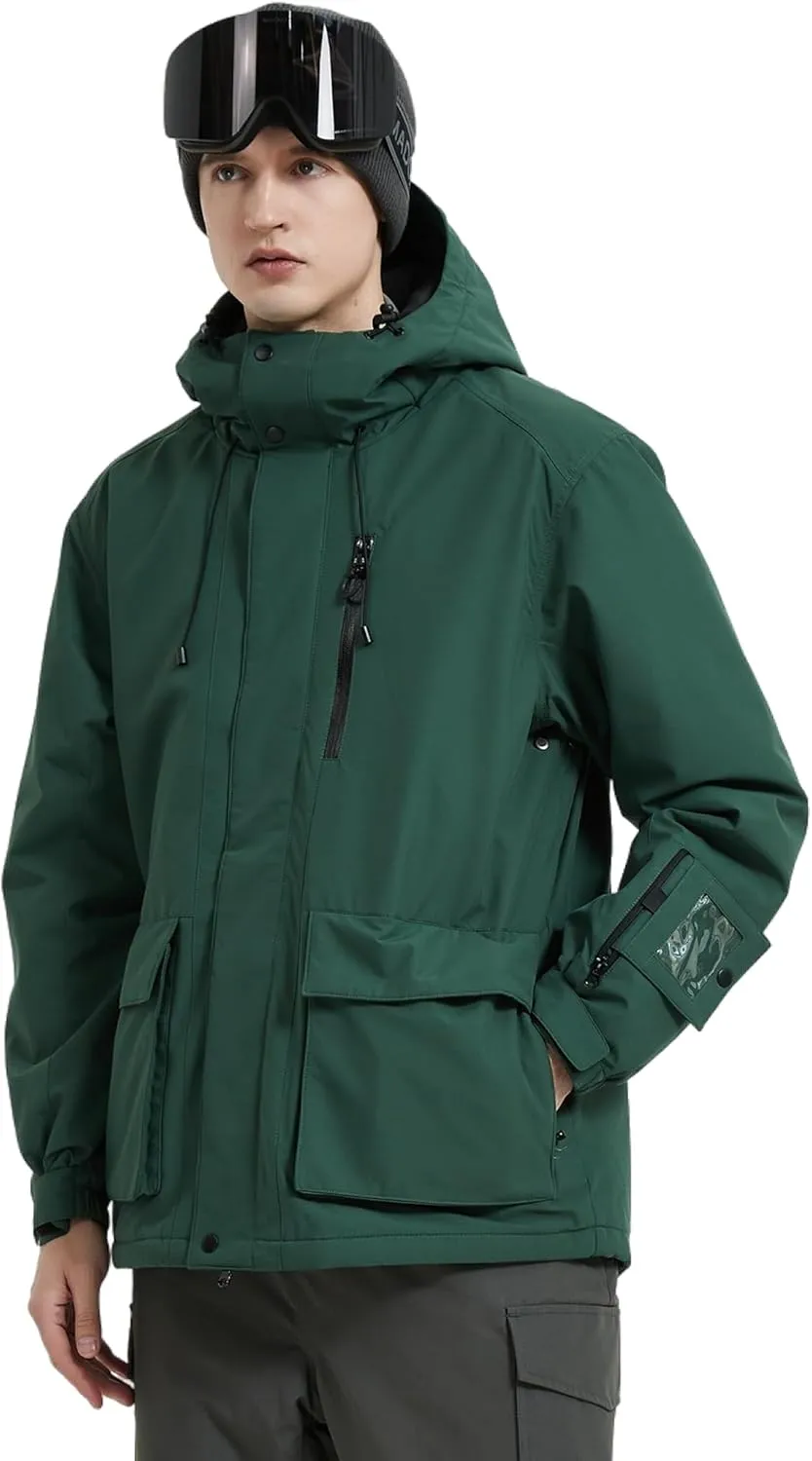 Men's Ski Jacket Waterproof Insulated Winter Snow Coat for Outdoor Snowboarding Raincoat