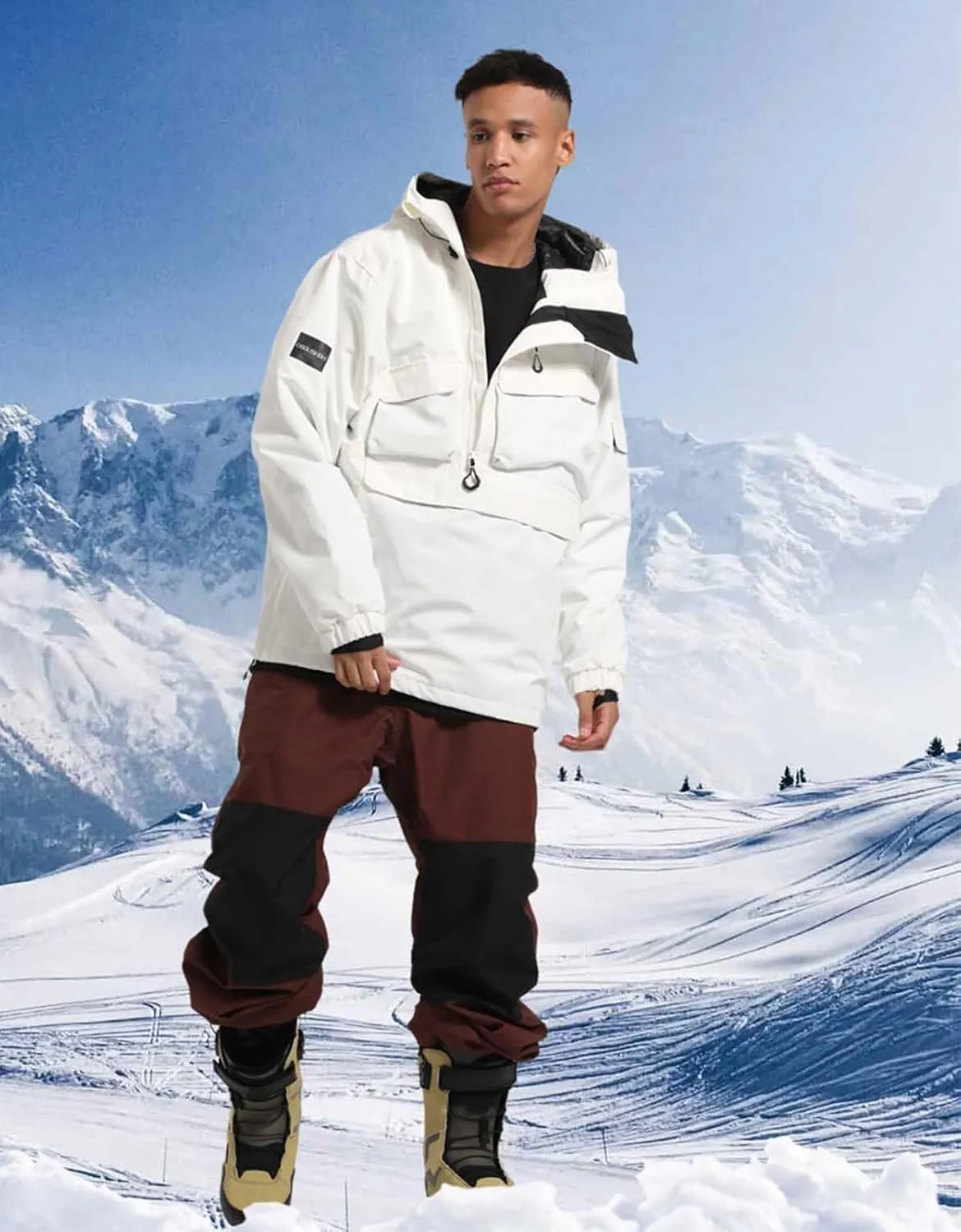 Mens Snowboard Jacket Ski Pullover Coat Warm Waterproof Windproof Men Snowboarding Jacket Winter Sports