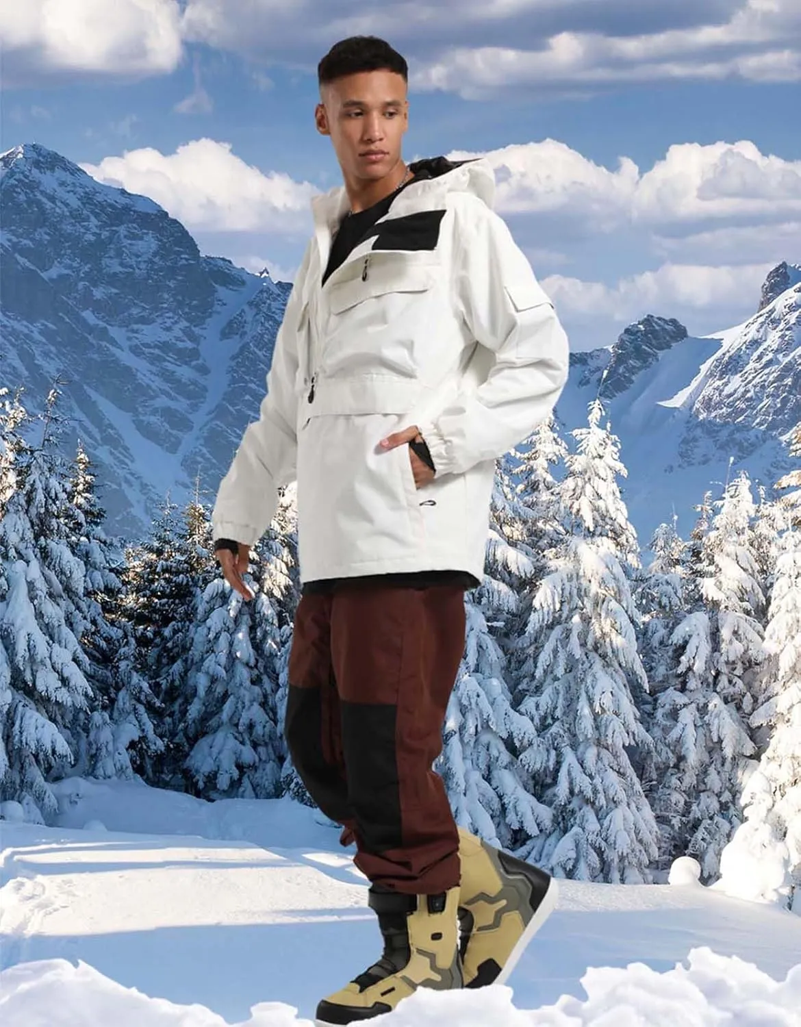 Mens Snowboard Jacket Ski Pullover Coat Warm Waterproof Windproof Men Snowboarding Jacket Winter Sports