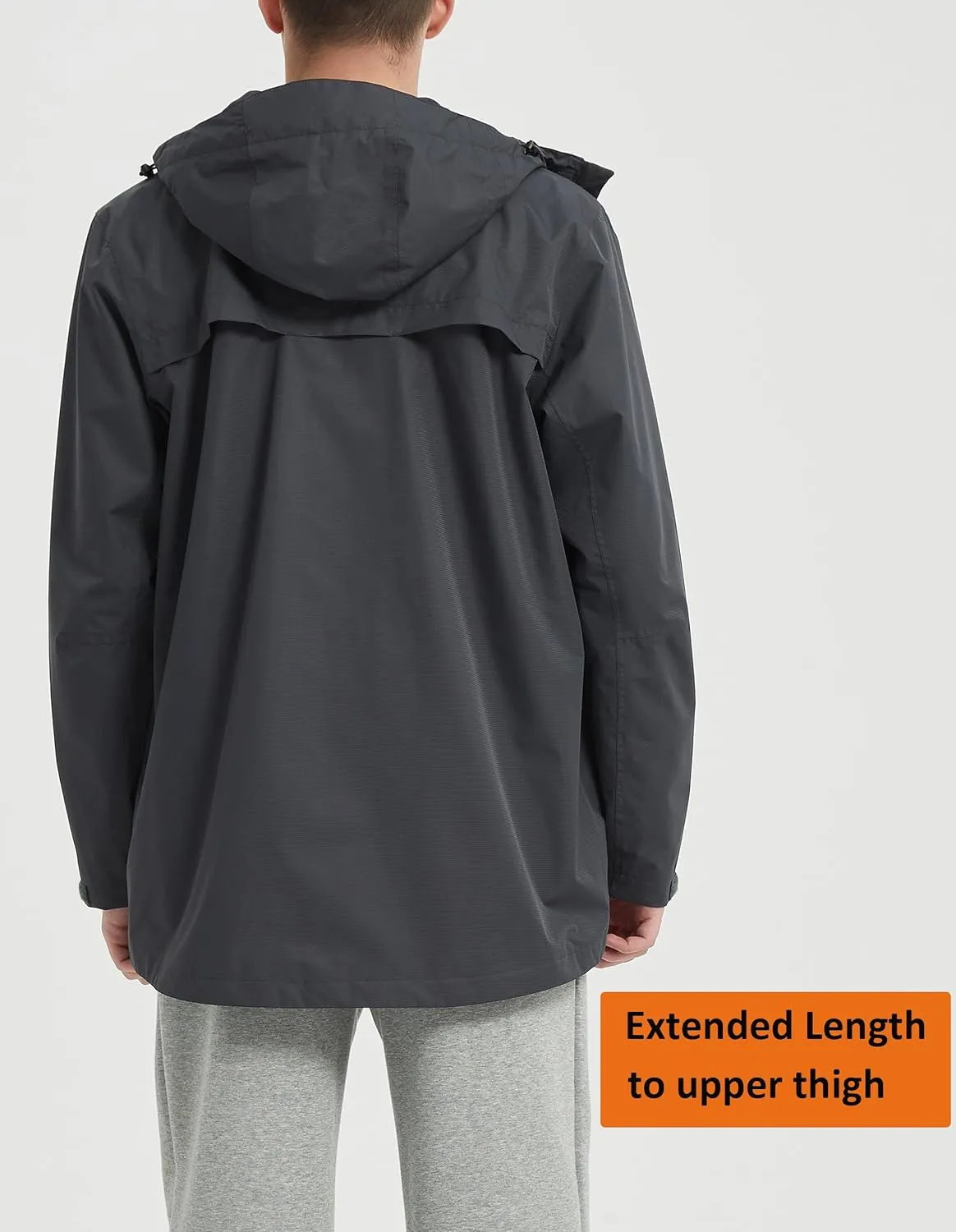 Mens Ultra Lightweight Hooded Waterproof Rain Jacket Breathable Raincoat Shell for Hiking fishing walking dogs