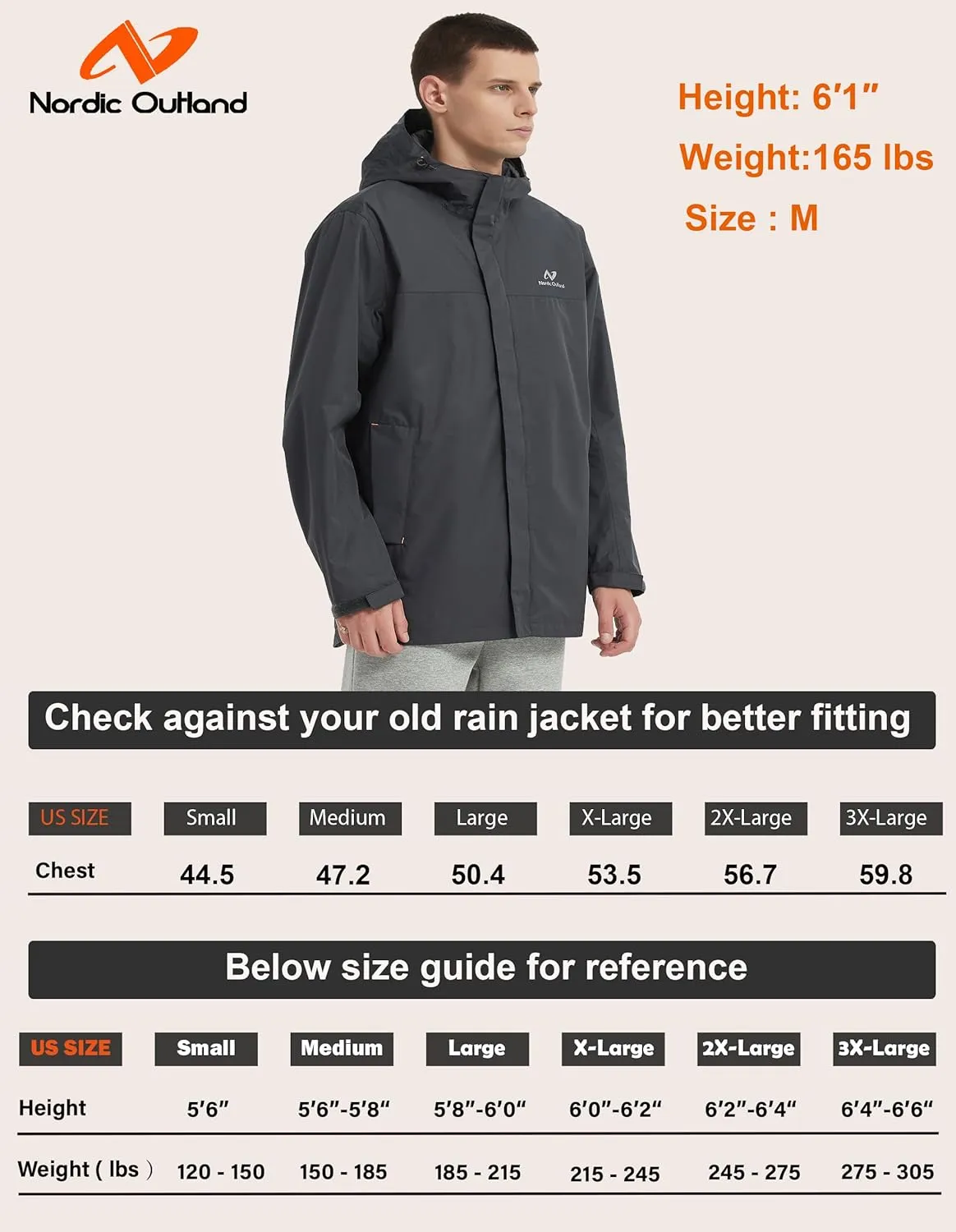 Mens Ultra Lightweight Hooded Waterproof Rain Jacket Breathable Raincoat Shell for Hiking fishing walking dogs