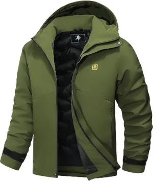 Men's Warm Winter Coats Waterproof Ski Jacket Windproof Snow Coat Mountain Windbreaker Hooded Raincoat