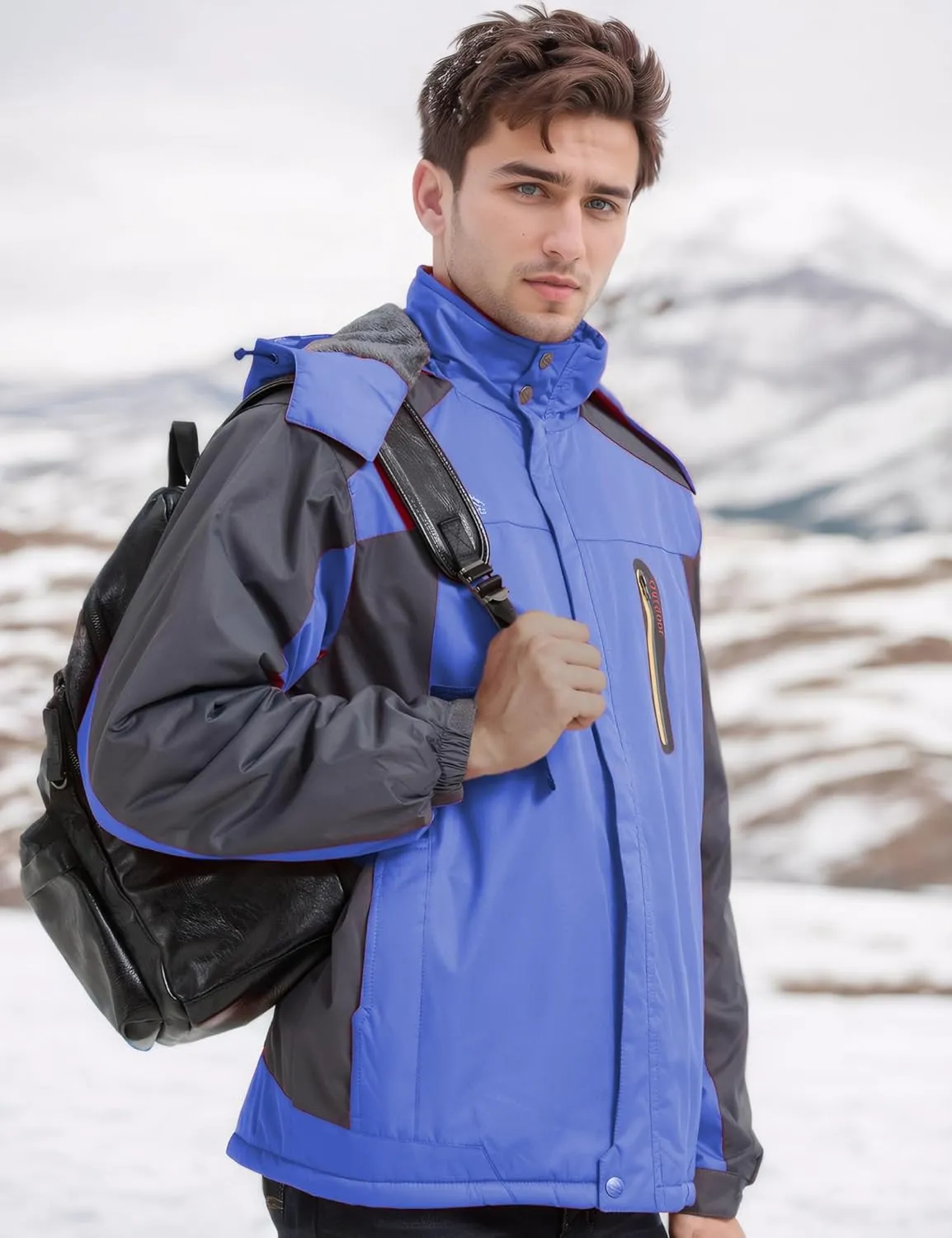 Men's Winter Coats Water Resistant Ski Snowboarding Jacket Warm Mountain Windbreaker Hooded Raincoats for Outdoor