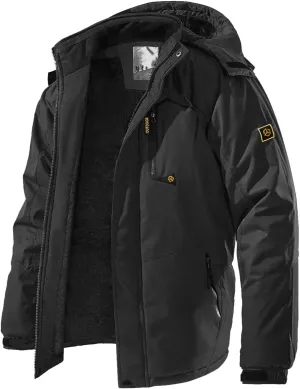 Men's Winter Ski Jacket Warm Fleece Waterproof Outdoor Mountain Hiking Windbreaker Hooded Snow Rain Coat