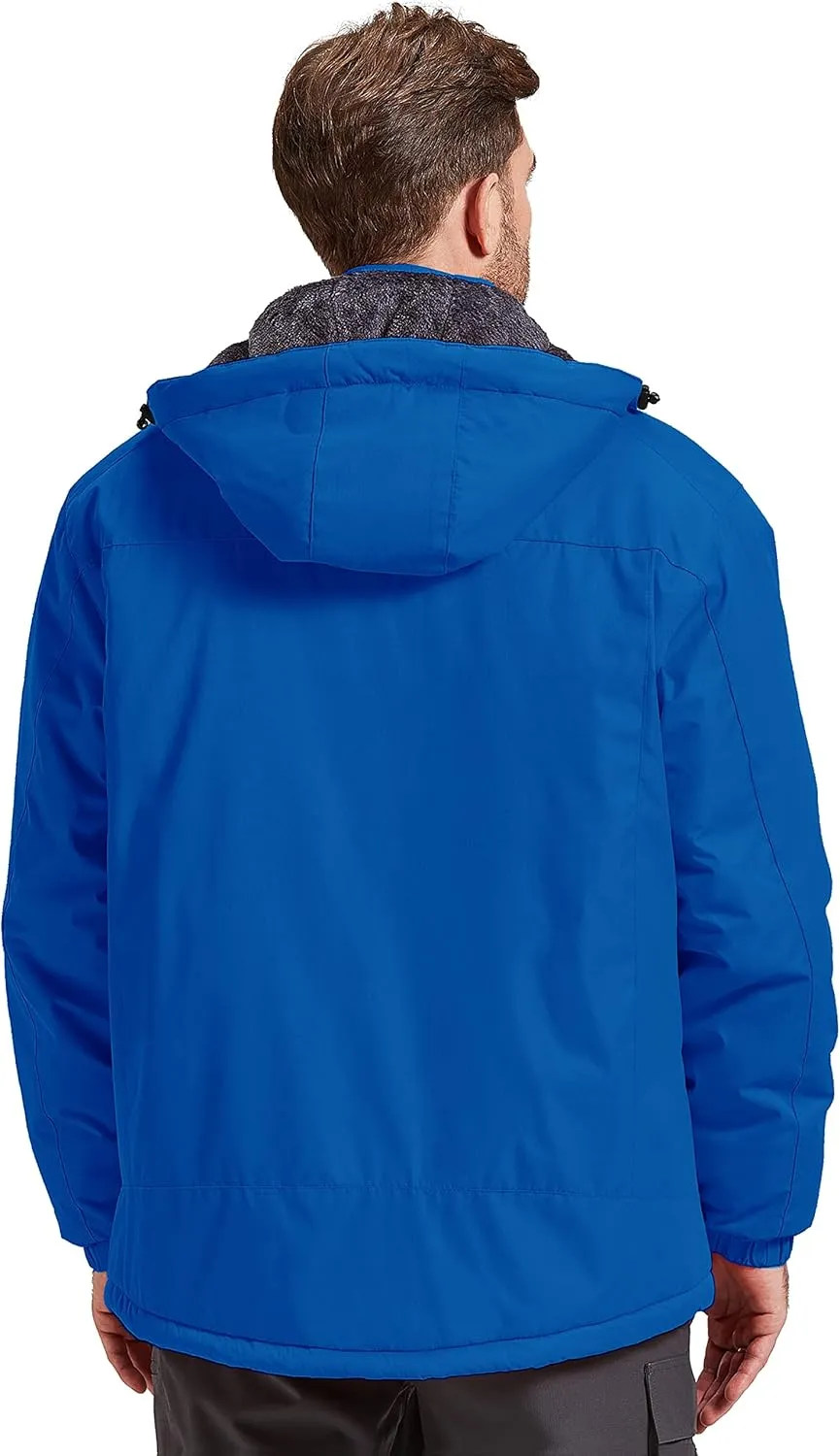 Men's Winter Skiing Jacket Waterproof Warm Snow Fleece LiningCoat Mountain Hooded Windproof Rain Jacket S-5XL