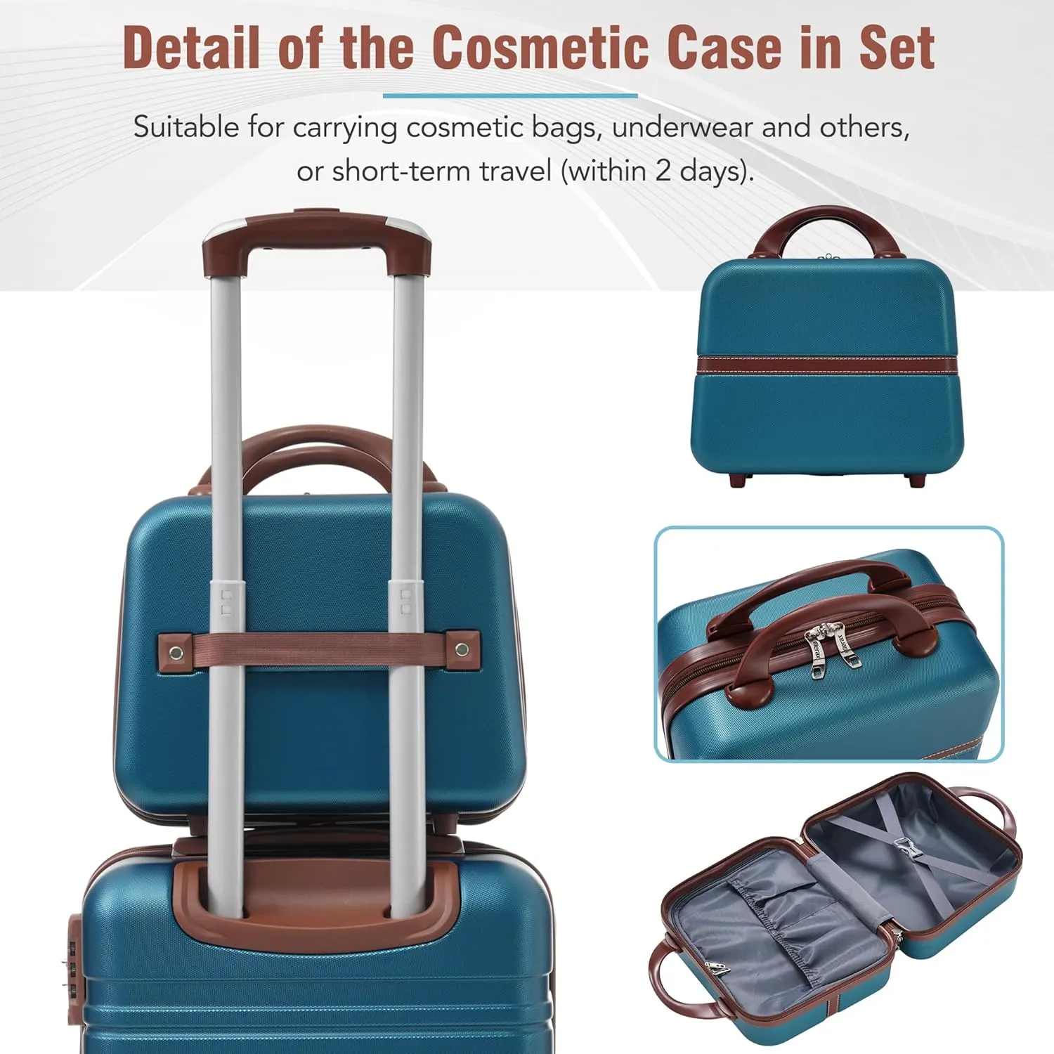 Merax Luggage Set 2 Piece Suitcase Set with Cosmetic Case Expandable Spinner Wheels Vintage Luggage Sets(Blue,20" 24")