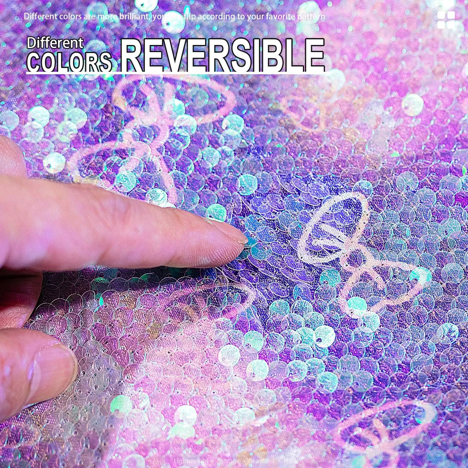 Mermaid Reversible Sequin Drawstring Backpack, Dance Bag for Girls Kids Beach Party Birthday Christmas Gift with Keychain