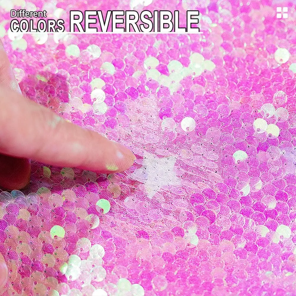 Mermaid Reversible Sequin Drawstring Backpack, Dance Bag for Girls Kids Beach Party Birthday Christmas Gift with Keychain