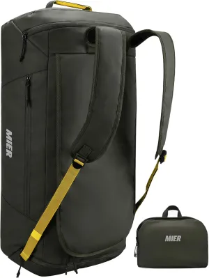 MIER Foldable Travel Duffle Backpack Lightweight Large Duffel Bag with Shoes Compartment for Traveling Camping Hiking Weekender for Men Women Water & Wear Resistant, 60L, Green