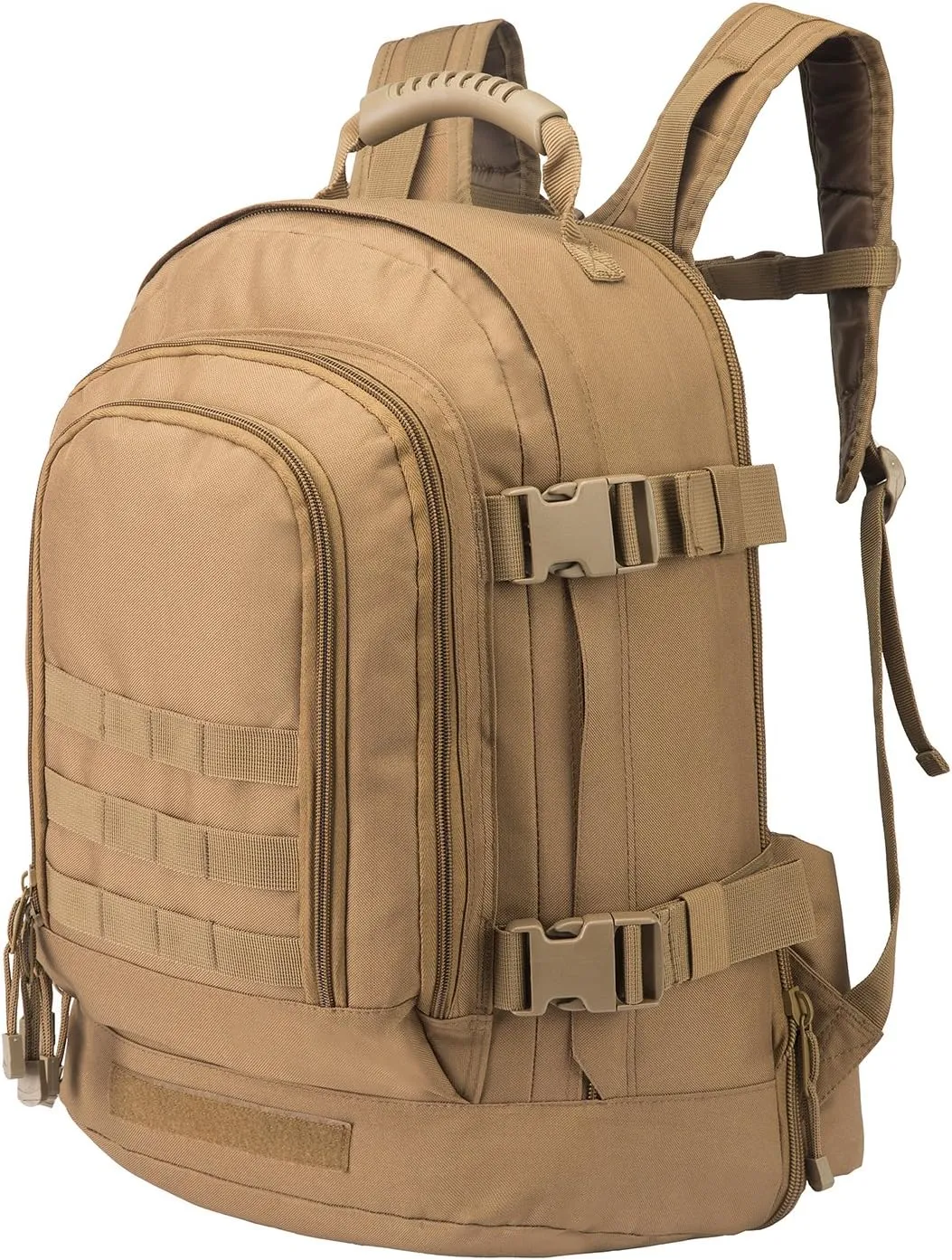 Military Bug Out Bag Expandable Backpack Tactical Daypack With Waist Strap for Outdoor Hiking Hunting (Tan)
