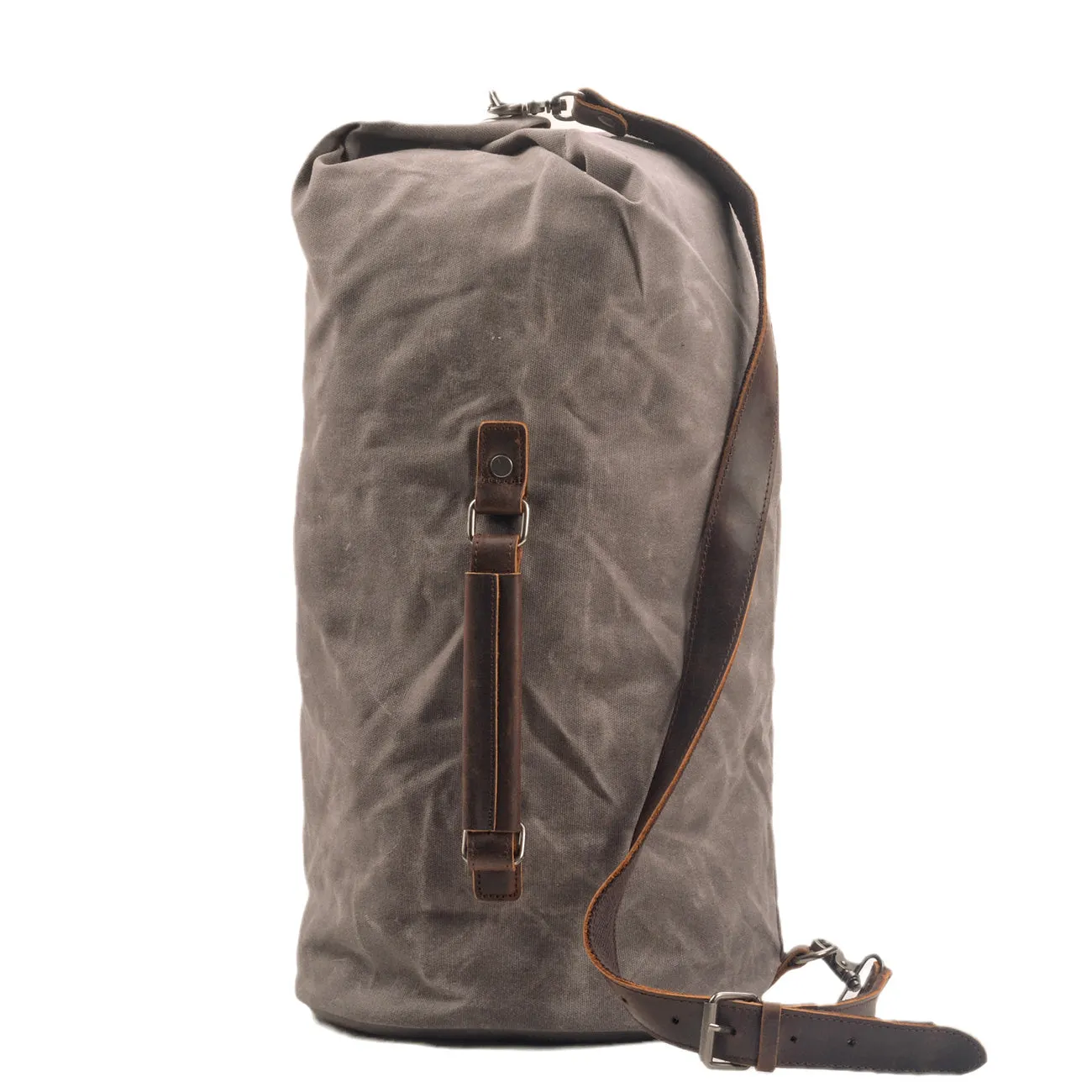 Military-Style Vintage Canvas Duffle Bag Handcrafted