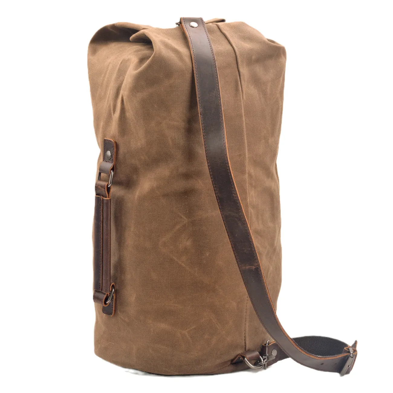 Military-Style Vintage Canvas Duffle Bag Handcrafted