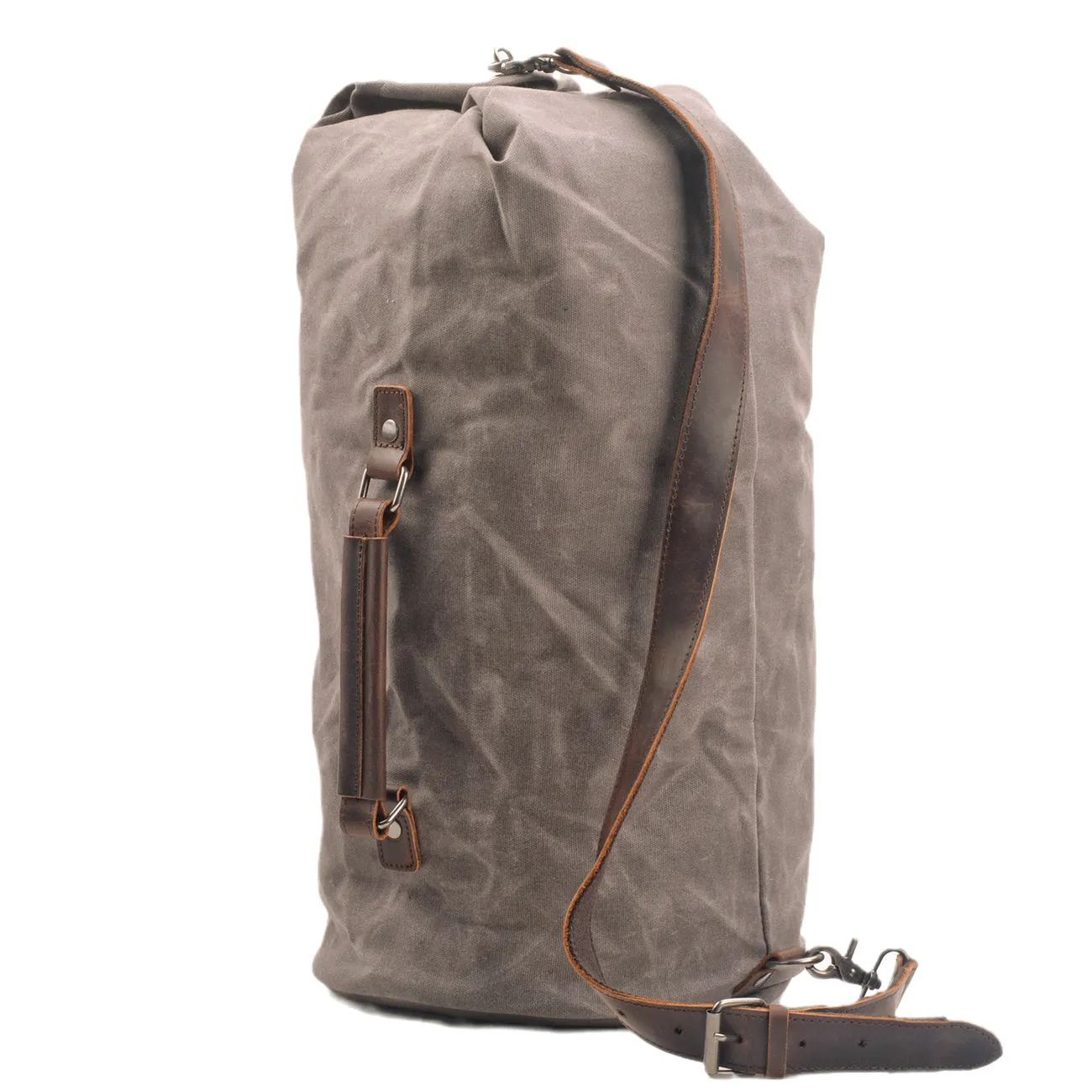 Military-Style Vintage Canvas Duffle Bag Handcrafted