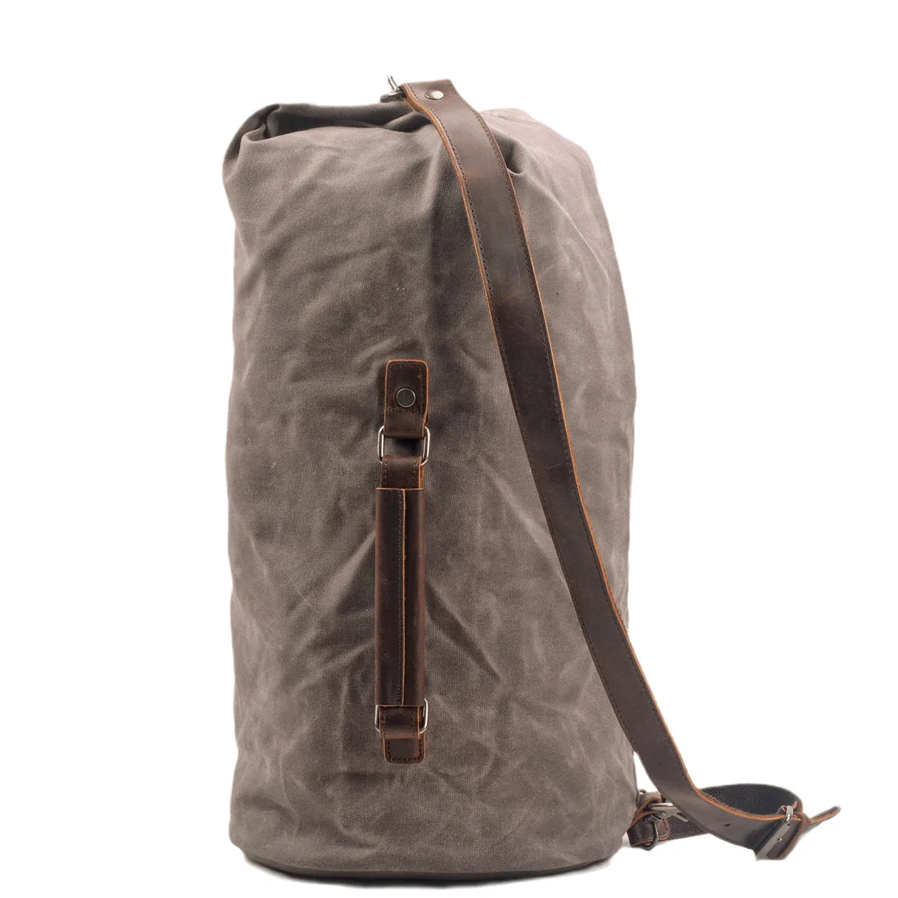Military-Style Vintage Canvas Duffle Bag Handcrafted