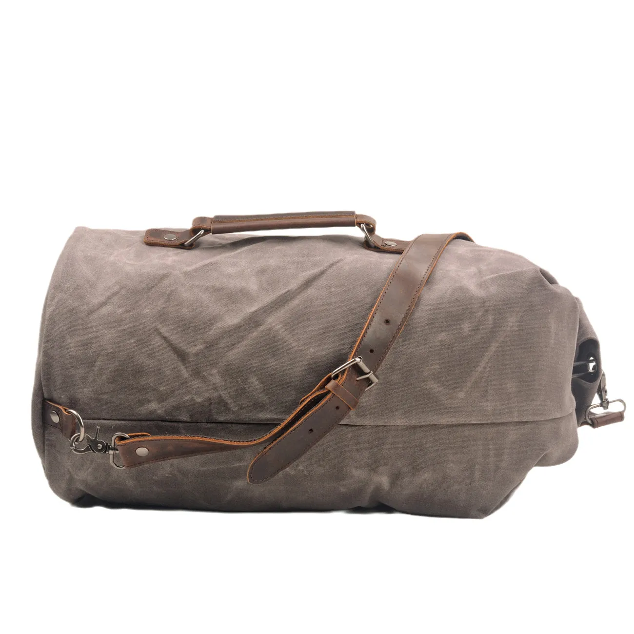 Military-Style Vintage Canvas Duffle Bag Handcrafted