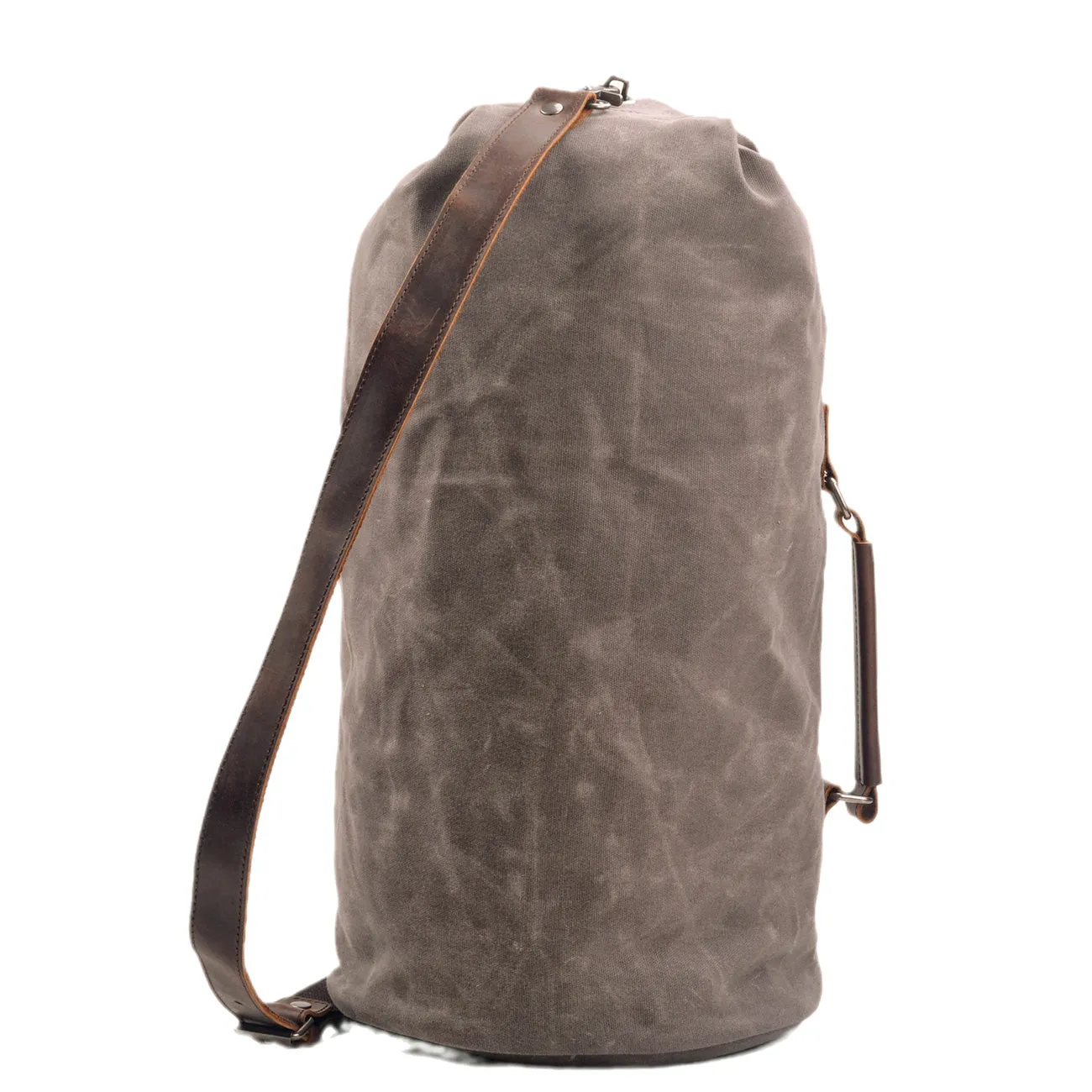 Military-Style Vintage Canvas Duffle Bag Handcrafted