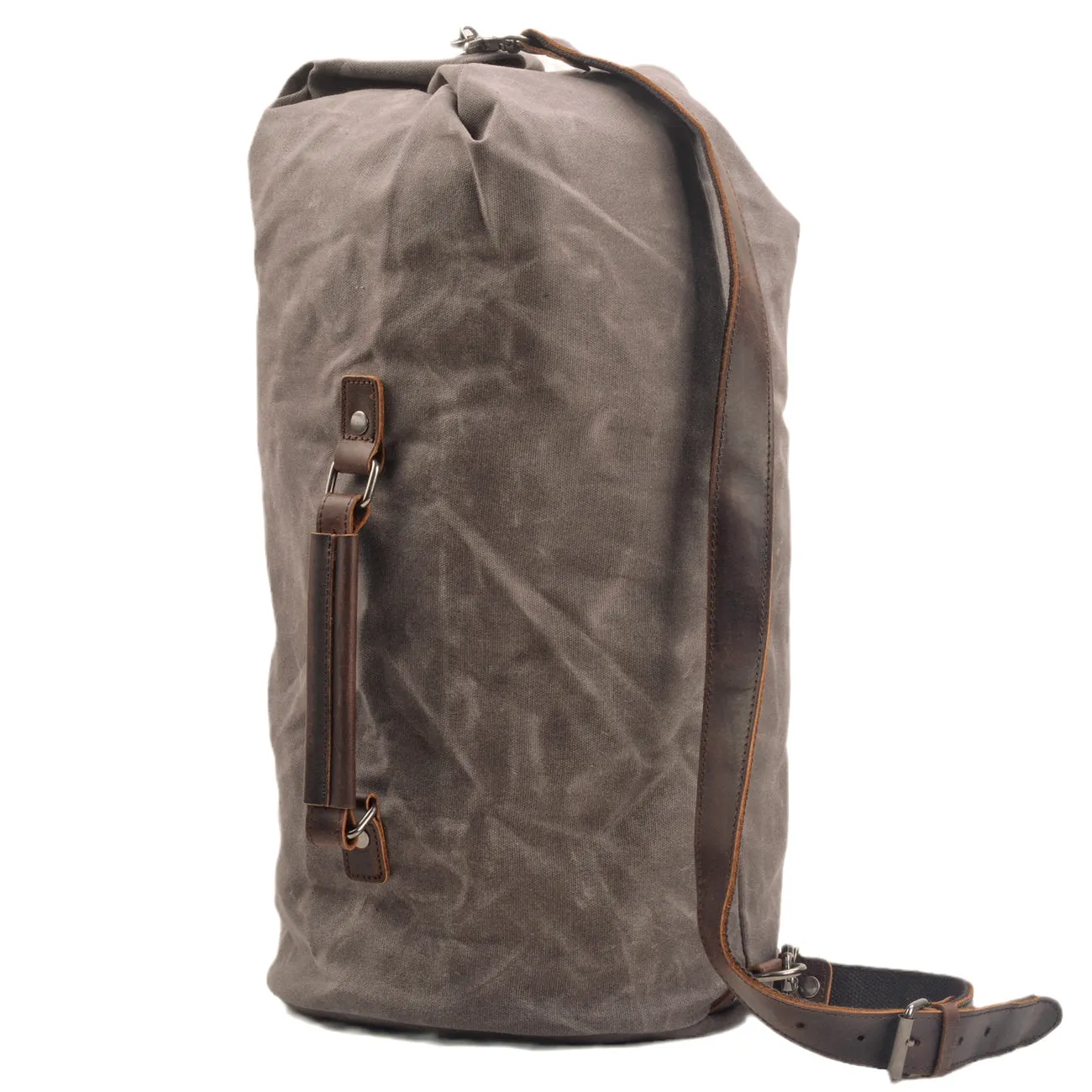 Military-Style Vintage Canvas Duffle Bag Handcrafted
