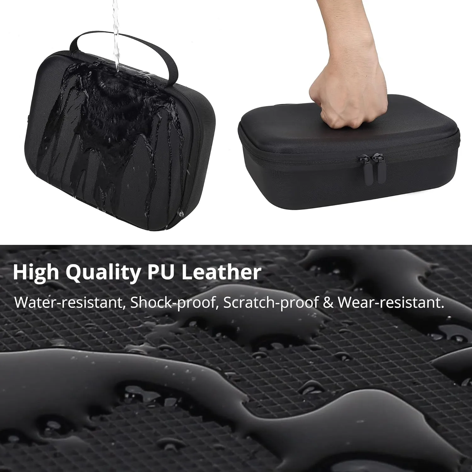 Mini 4K Carrying Case, PU Leather Travel Case, Portable Lightweight Storage Bag for DJI Mini 4K/ Mini 2/ Mini 2 SE Fly More Combo & Drone Accessories, PONY0073