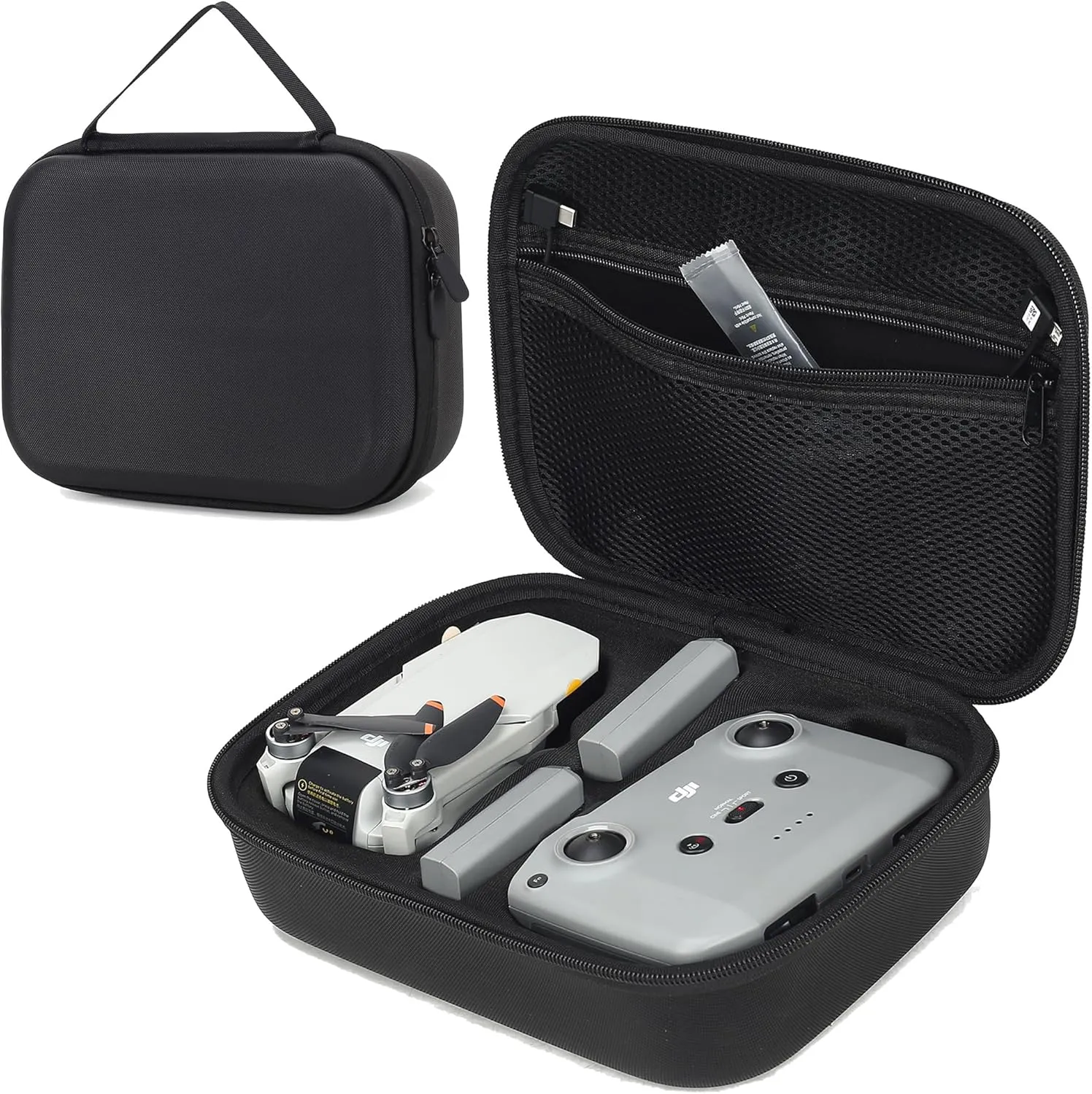 Mini 4K Carrying Case, PU Leather Travel Case, Portable Lightweight Storage Bag for DJI Mini 4K/ Mini 2/ Mini 2 SE Fly More Combo & Drone Accessories, PONY0073