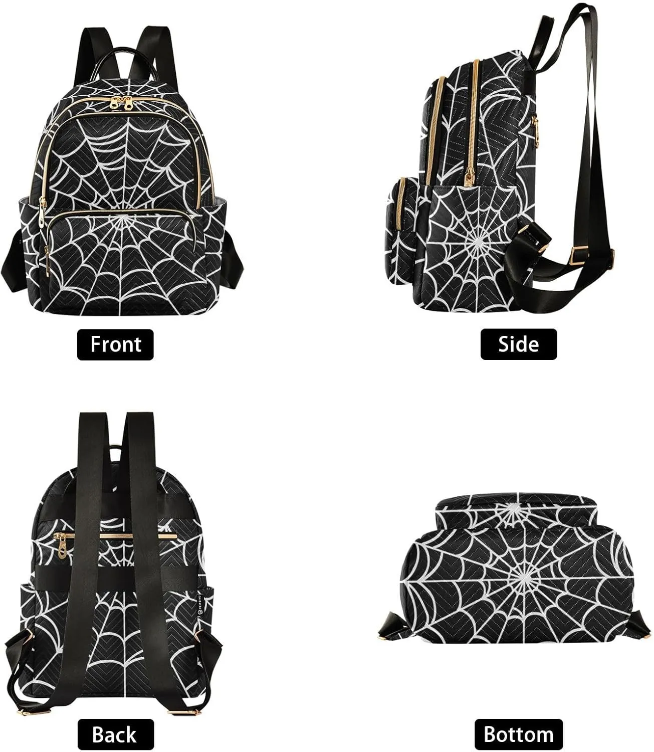 Mini Backpack Purse for Girls Halloween Spider Casual Travel Daypacks Shoulder Bag for Ladies Women