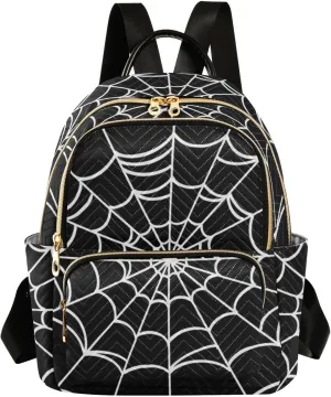 Mini Backpack Purse for Girls Halloween Spider Casual Travel Daypacks Shoulder Bag for Ladies Women