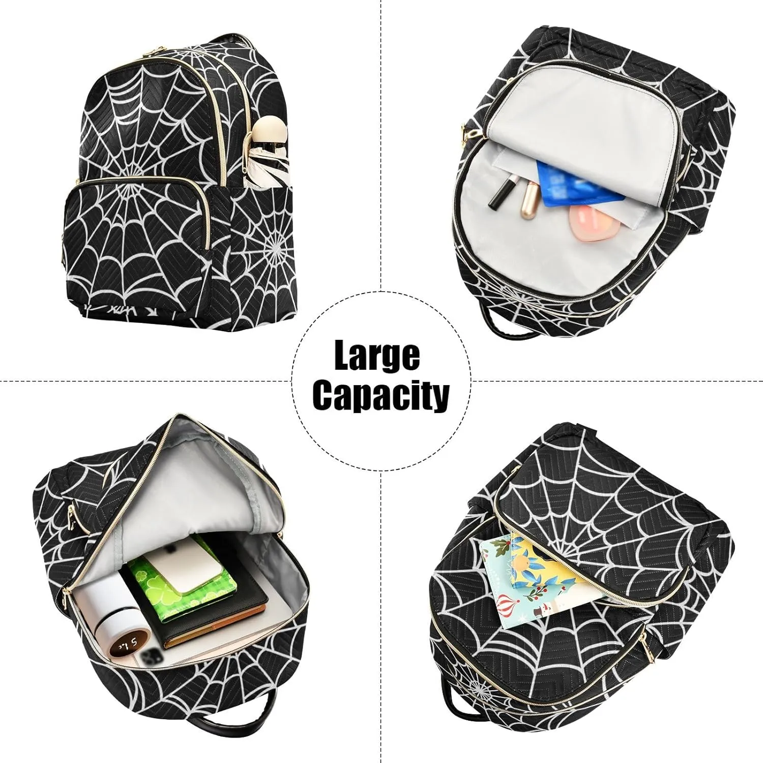 Mini Backpack Purse for Girls Halloween Spider Casual Travel Daypacks Shoulder Bag for Ladies Women