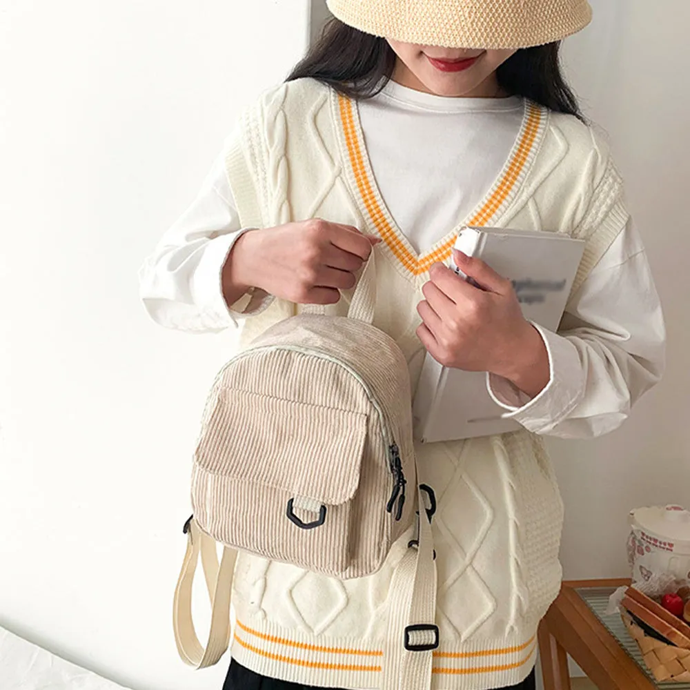 Mini Corduroy Backpack