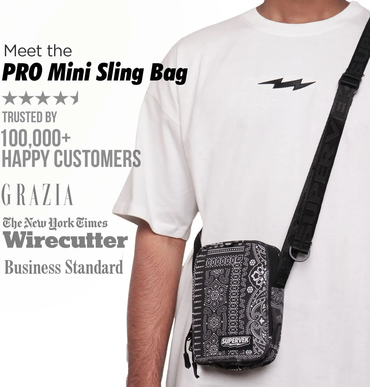Mini Sling Bag PRO - Waterproof Zip, Fabric & Adjustable Fly Strap | Urban Crossbody Travel Chest For Men Women