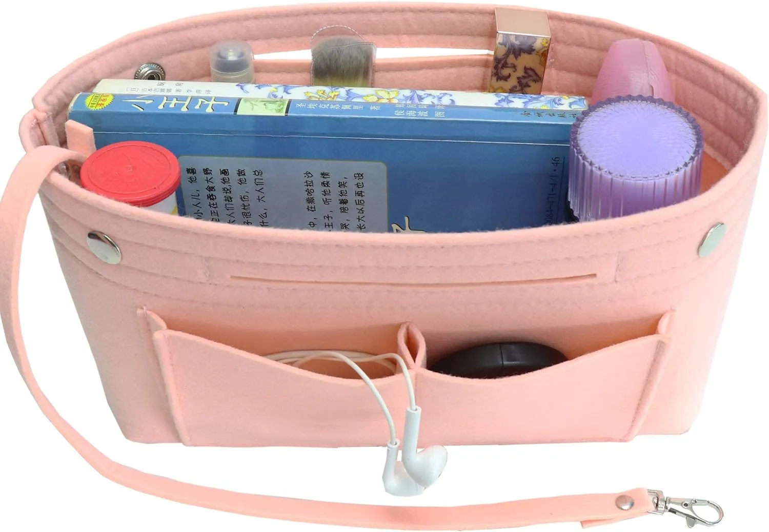 MISIXILE Felt Purse Organizer Insert Handbag Organizer,Tote Bag in Bag Organizer Fits Speedy Neverfull with Handles Keychain